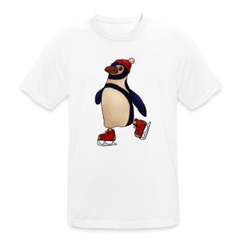 Schlittschuhpinguin - Männer T-Shirt atmungsaktiv - Weiß - Vorne - AI Model Male 185 dark (185cm)