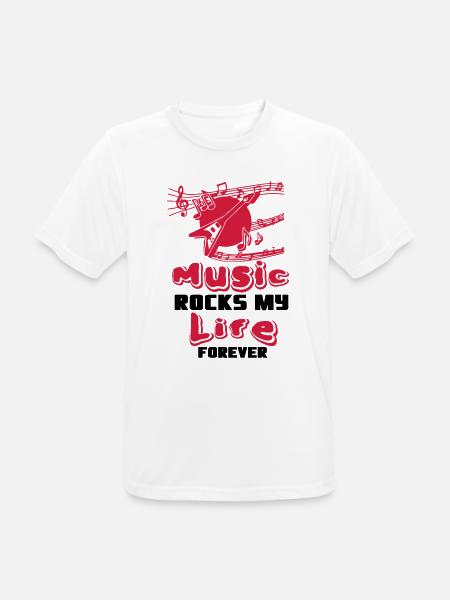 Music rocks my Life Musik Spruch Band Geschenk - Männer T-Shirt atmungsaktiv - Weiß