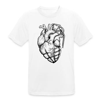 Anatomische grenade_coeur_ - Männer T-Shirt atmungsaktiv - Weiß - Vorne - AI Model Male 185 dark (185cm)