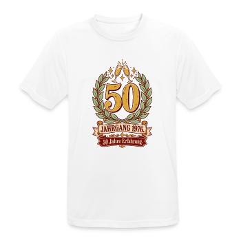 Jahrgang 1976 50 Jahre Erfahrung - Männer T-Shirt atmungsaktiv - Weiß - Vorne - AI Model Male 185 dark (185cm)
