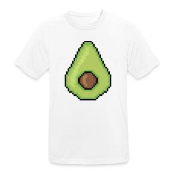 Pixel-Avocado Glow - Männer T-Shirt atmungsaktiv - Weiß - Vorne - AI Model Male 185 dark (185cm)