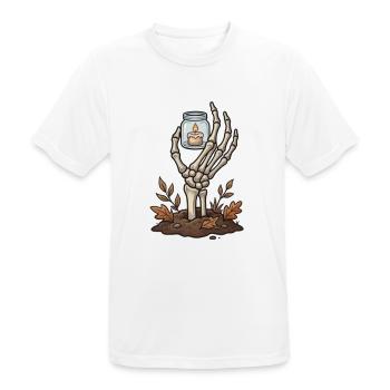 Skeletthand mit brennendem Licht - Männer T-Shirt atmungsaktiv - Weiß - Vorne - AI Model Male 185 dark (185cm)