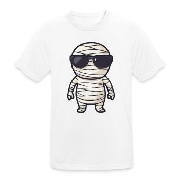 Momie avec des lunettes de soleil - T-shirt respirant Homme - blanc - Devant - AI Model Male 185 dark (185cm)