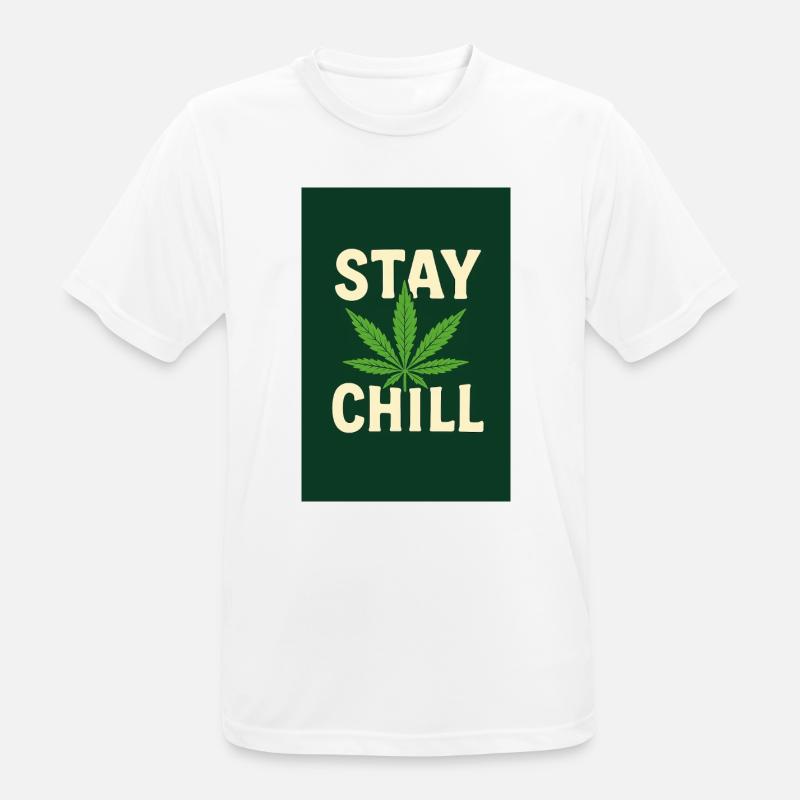 Stay Chill Cannabis Leaf - Men's Breathable T-Shirt - white