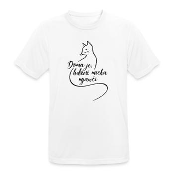 Doma je, hdźež micka mjawči. - Männer T-Shirt atmungsaktiv - Weiß - Vorne - AI Model Male 185 dark (185cm)