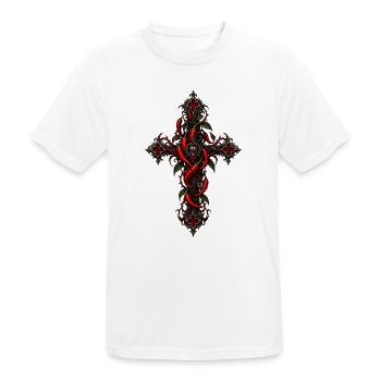 Gothic Chili Kreuz - Männer T-Shirt atmungsaktiv - Weiß - Vorne - AI Model Male 185 dark (185cm)