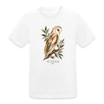 Die Eule der Weisheit in der Geometrie – Die Natur der Weisheit - Männer T-Shirt atmungsaktiv - Weiß - Vorne - AI Model Male 185 dark (185cm)