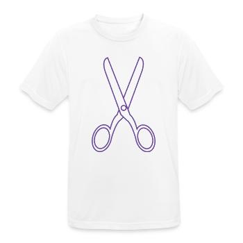 Schere - Männer T-Shirt atmungsaktiv - Weiß - Vorne - AI Model Male 185 dark (185cm)