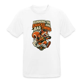 RobVibe Wild Club – Snacks und schlechtes Timing Eichhörnchen - Männer T-Shirt atmungsaktiv - Weiß - Vorne - AI Model Male 185 dark (185cm)