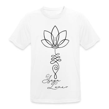 Yoga Lover Lotus Blume Spiritualität Meditation - Männer T-Shirt atmungsaktiv - Weiß - Vorne - AI Model Male 185 dark (185cm)