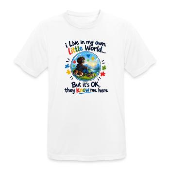 Eigene Kleine Welt - Männer T-Shirt atmungsaktiv - Weiß - Vorne - AI Model Male 185 dark (185cm)