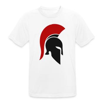 Spartanischer Rotplume Helm - Männer T-Shirt atmungsaktiv - Weiß - Vorne - AI Model Male 185 dark (185cm)