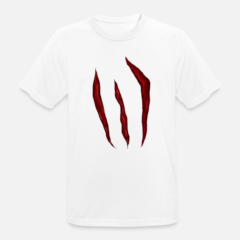Blood-red scratch marks - Men's Breathable T-Shirt - white