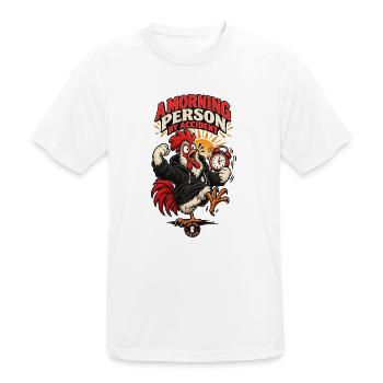 RobVibe Wild Club – Unbeabsichtigter Morgenhahn - Männer T-Shirt atmungsaktiv - Weiß - Vorne - AI Model Male 185 dark (185cm)