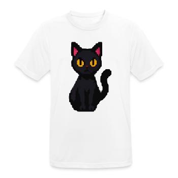 Nachtkater Pixelblick - Männer T-Shirt atmungsaktiv - Weiß - Vorne - AI Model Male 185 dark (185cm)