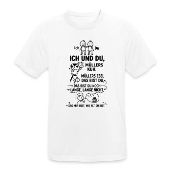 Ich und du Müllers Kuh Kinderreim Abzählreim - Männer T-Shirt atmungsaktiv - Weiß - Vorne - AI Model Male 185 dark (185cm)
