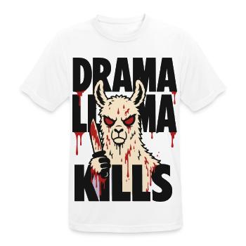 Horror-Lama mit Messer – Drama Llama Kills - Männer T-Shirt atmungsaktiv - Weiß - Vorne - AI Model Male 185 dark (185cm)