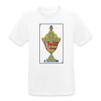 EINER DER BECHER - Männer T-Shirt atmungsaktiv - Weiß - Vorne - AI Model Male 185 dark (185cm)