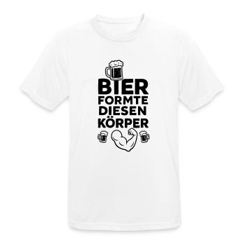 Bier formte diesen Körper - Männer T-Shirt atmungsaktiv - Weiß - Vorne - AI Model Male 185 dark (185cm)