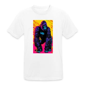 gorilla - Men's Breathable T-Shirt - white - Front - AI Model Male 185 dark (185cm)