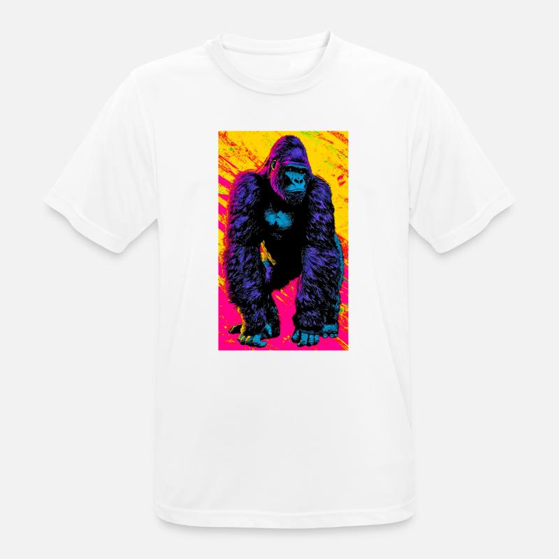 Gorilla - Männer T-Shirt atmungsaktiv - Weiß