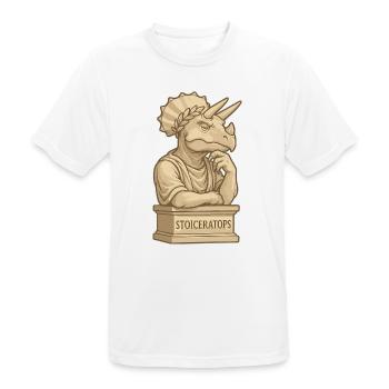 Stoiceratops - Männer T-Shirt atmungsaktiv - Weiß - Vorne - AI Model Male 185 dark (185cm)
