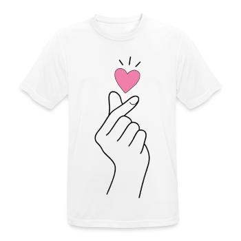 Cœur de doigt K-Pop - T-shirt respirant Homme - blanc - Devant - AI Model Male 185 dark (185cm)
