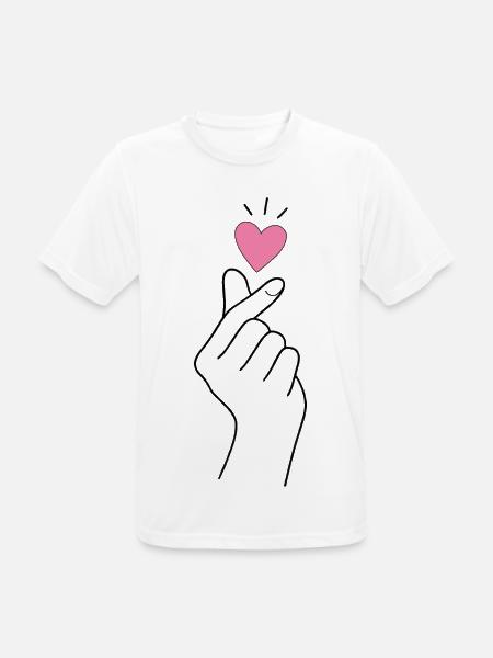 K-Pop Finger Heart - Men's Breathable T-Shirt - white