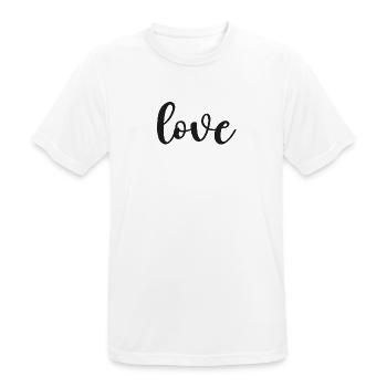 Love lettering in calligraphy Love - Men's Breathable T-Shirt - white - Front - AI Model Male 185 dark (185cm)