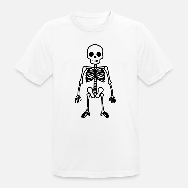 Skelett Comic - Männer T-Shirt atmungsaktiv - Weiß