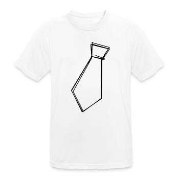 Krawatte handgezeichnet - Männer T-Shirt atmungsaktiv - Weiß - Vorne - AI Model Male 185 dark (185cm)
