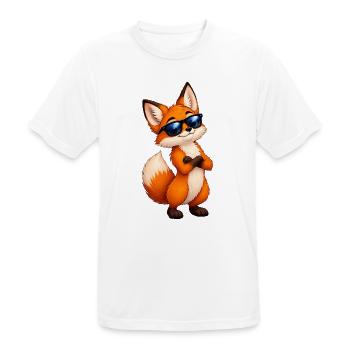 Fuchs mit Sonnenbrille Charme - Männer T-Shirt atmungsaktiv - Weiß - Vorne - AI Model Male 185 dark (185cm)