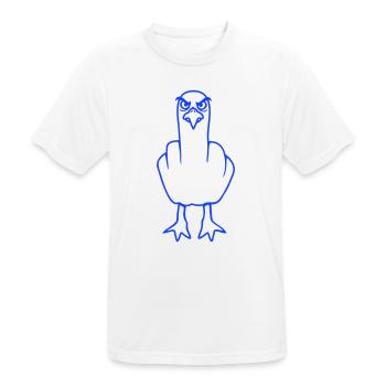 Möwe Mittelfinger Beleidigung Stinkefinger frech - Männer T-Shirt atmungsaktiv - Weiß - Vorne - AI Model Male 185 dark (185cm)