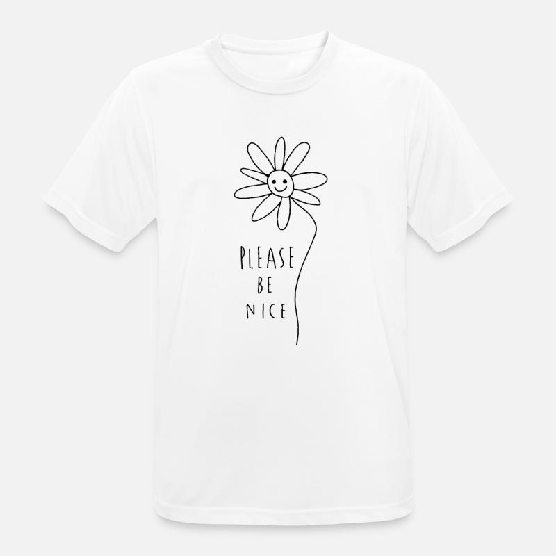 Please be nice – Friendly Minimal Statement - Men's Breathable T-Shirt - white