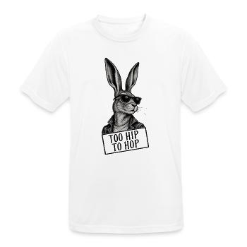 Too Hip to Hop – Cooler Hase mit Sonnenbrille - Männer T-Shirt atmungsaktiv - Weiß - Vorne - AI Model Male 185 dark (185cm)