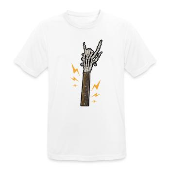 Gitarre Skelett Rock - Männer T-Shirt atmungsaktiv - Weiß - Vorne - AI Model Male 185 dark (185cm)