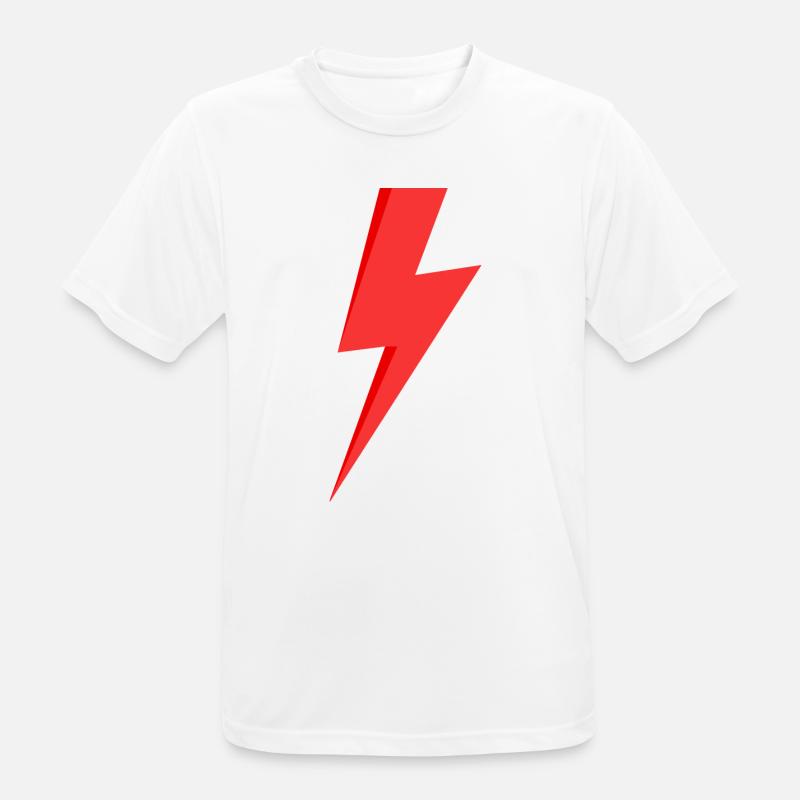 Red Lightning - Men's Breathable T-Shirt - white