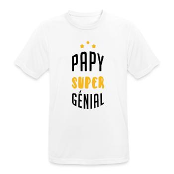 Papy Papi Grand-Père Retraite famille - T-shirt respirant Homme - blanc - Devant - AI Model Male 185 dark (185cm)