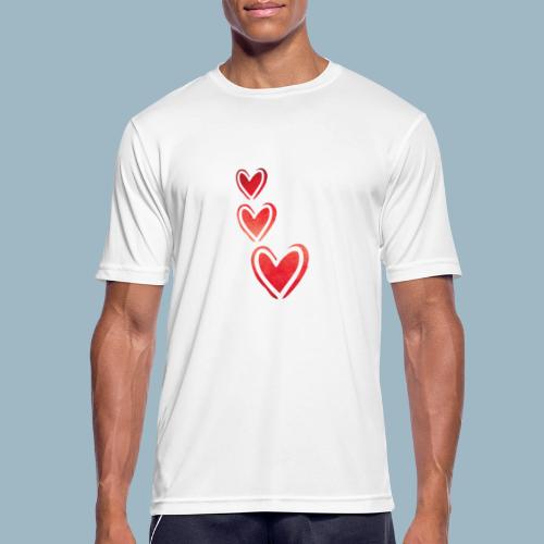 Corazones de amor - Camiseta hombre transpirable