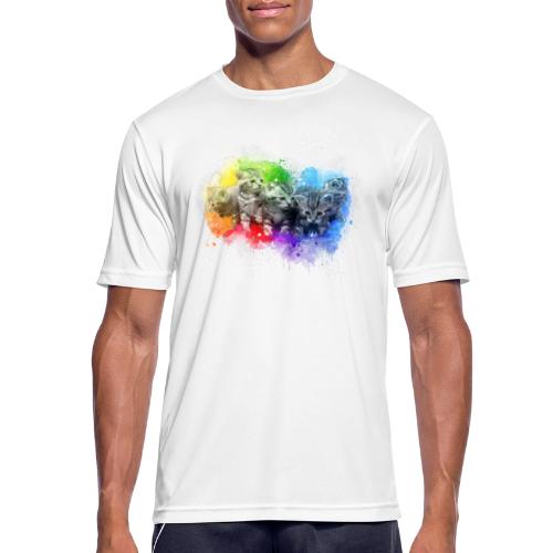 Chatons noir et blanc arc-en-ciel -by- Wyll Fryd - T-shirt respirant Homme