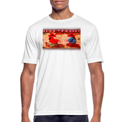Dos Paisanitas tejiendo telar inca - Camiseta hombre transpirable