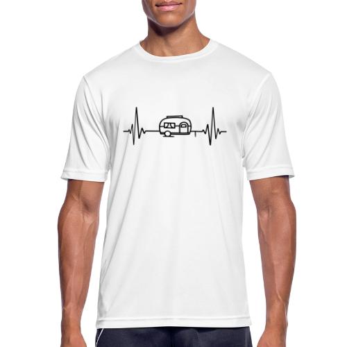 Wohnwagen Puls Frequenz | Herzschlag EKG Camping - Männer T-Shirt atmungsaktiv