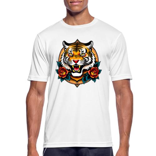 Hurja tiikeri tatuointi - miesten tekninen t-paita