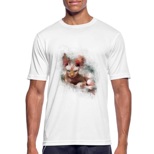 Pintura de acuarela Sphynx -por- Wyll-Fryd - Camiseta hombre transpirable