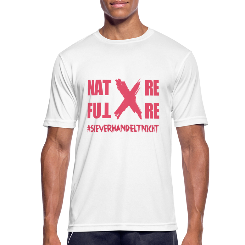 Nature-X-Future #SieVerhandeltNicht - Schrift pink - Männer T-Shirt atmungsaktiv