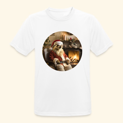 Weihnachtsmannfaultier vor Kamin - Männer T-Shirt atmungsaktiv