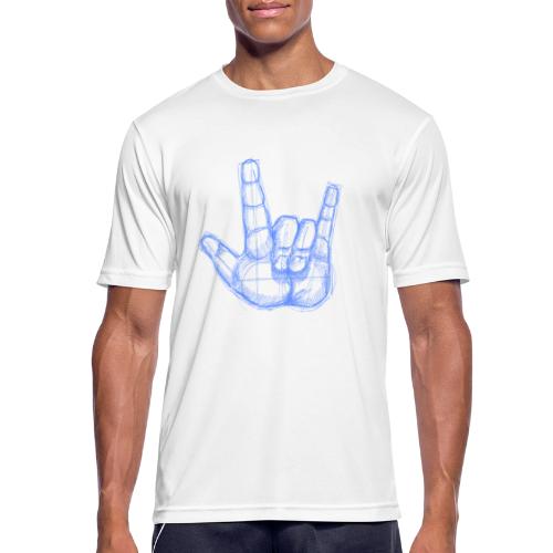 Sketchhand ILY - Männer T-Shirt atmungsaktiv