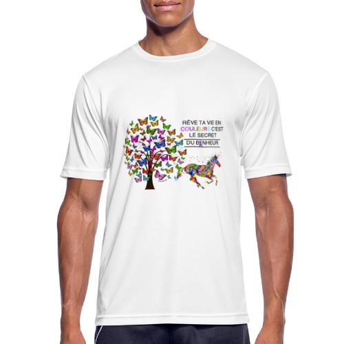 Licorne vie en couleurs - T-shirt respirant Homme