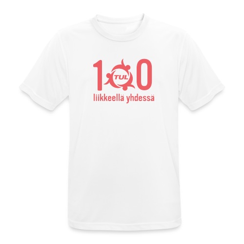 TUL100, punainen logopainatus - miesten tekninen t-paita