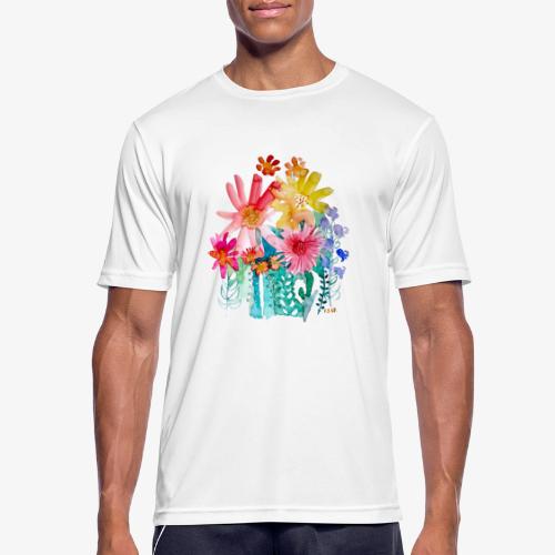 Blumenstrauß aquarell - Männer T-Shirt atmungsaktiv